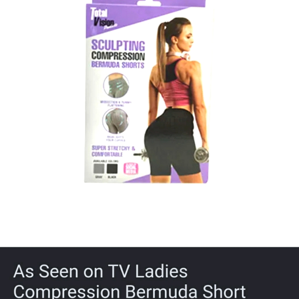 Women's exercise compression workout shorts size M black, new.